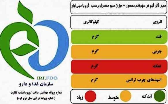 ایران تنها کشور موفق در اجرای برچسب تغذیه ای بر روی مواد غذایی است